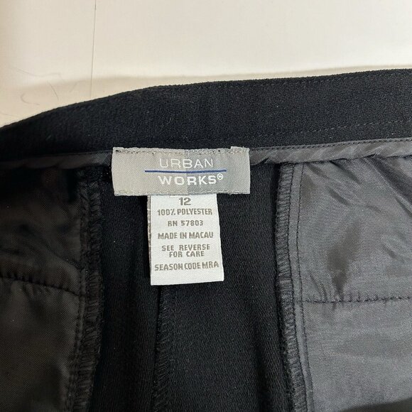 Urban Works Women 2pc Black Button Up Pants Suit Set Blazer 14 Pants 12 Lined - Picture 8 of 12